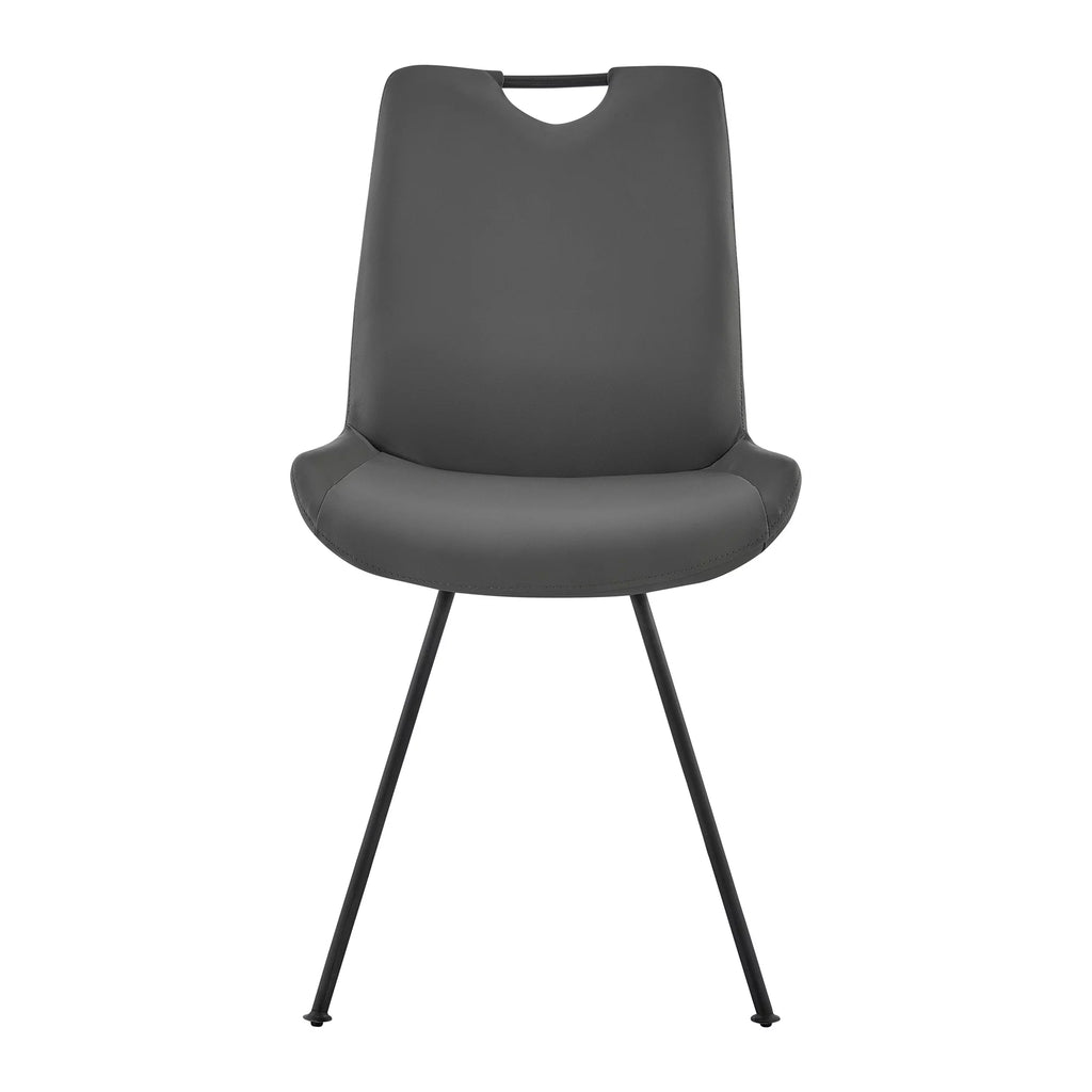 Grey Faux Leather Dining Chair Set of 2 Q386660