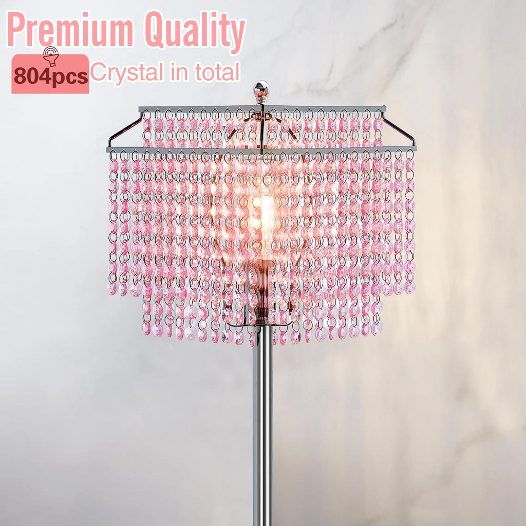 Pink Crystal Metal Floor Lamp F130
