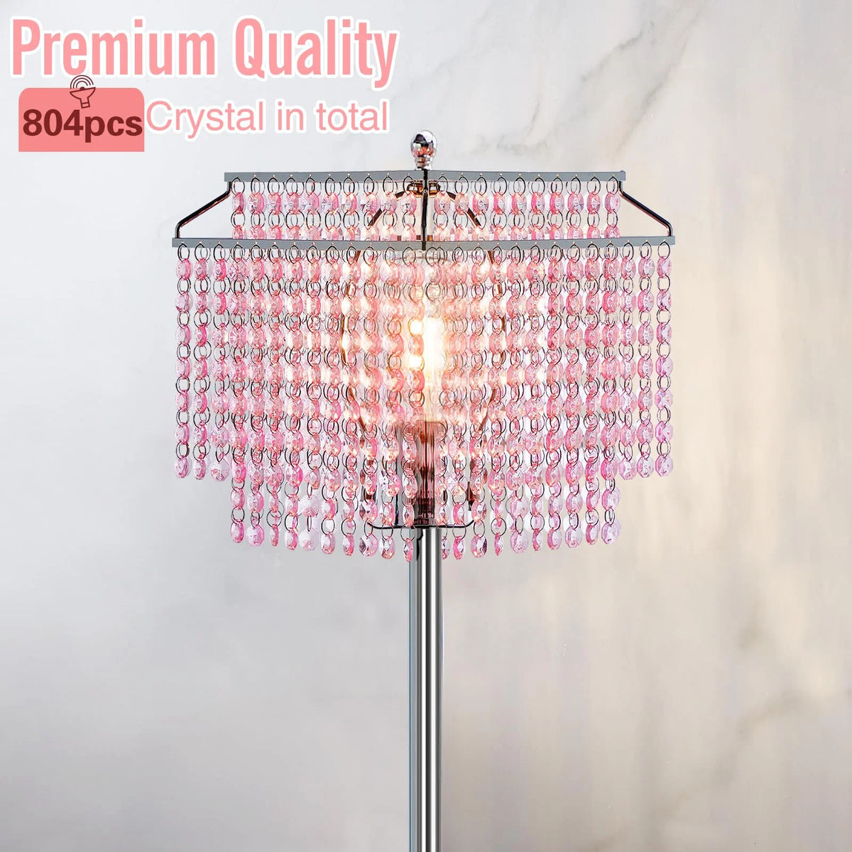Pink Crystal Metal Floor Lamp F130