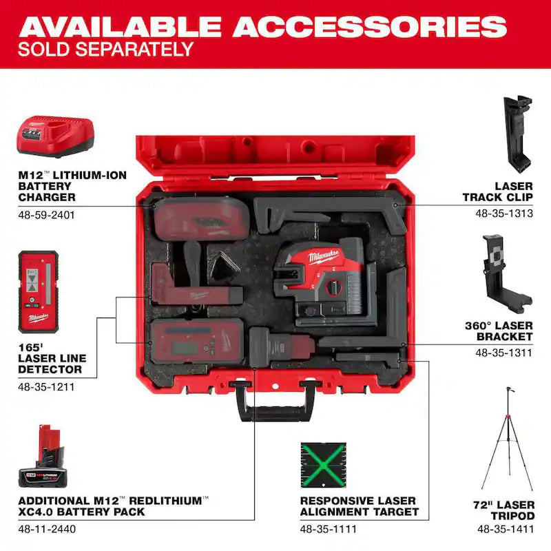 12-Volt Cordless Green Cross Line and 4-Points Laser Kit T647