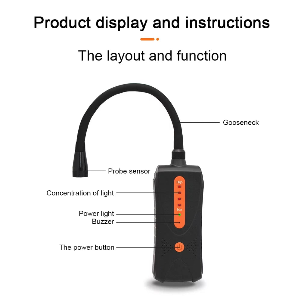 Handheld Combustible Gases Leak Detector Portable PPM Meter with Sound Alarm Y977