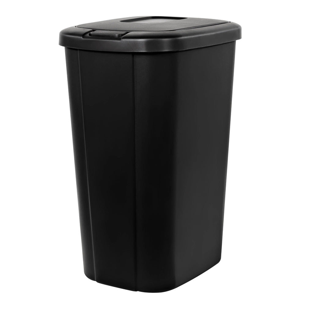 13.3 Gallon Black Plastic Touch Top Trash Can L2938