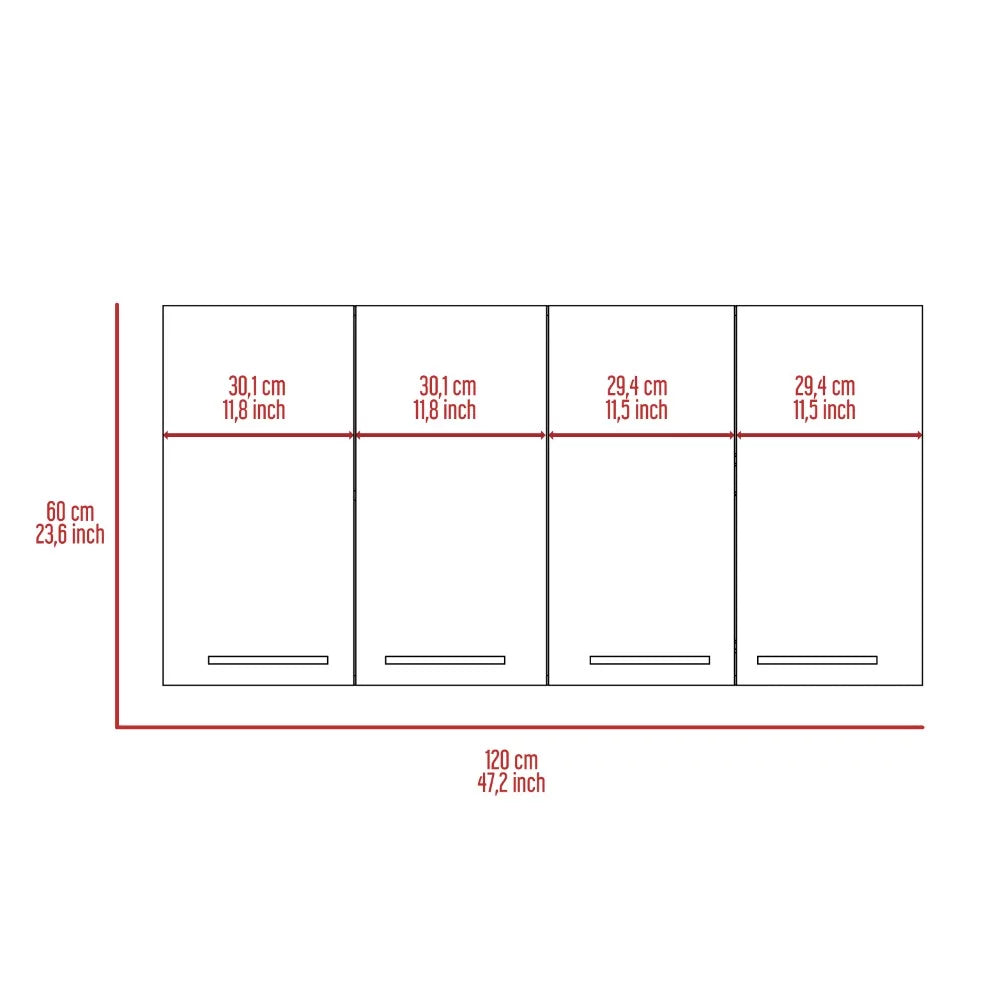 Black Wengue Finish Four Doors Kitchen Cabinet M440