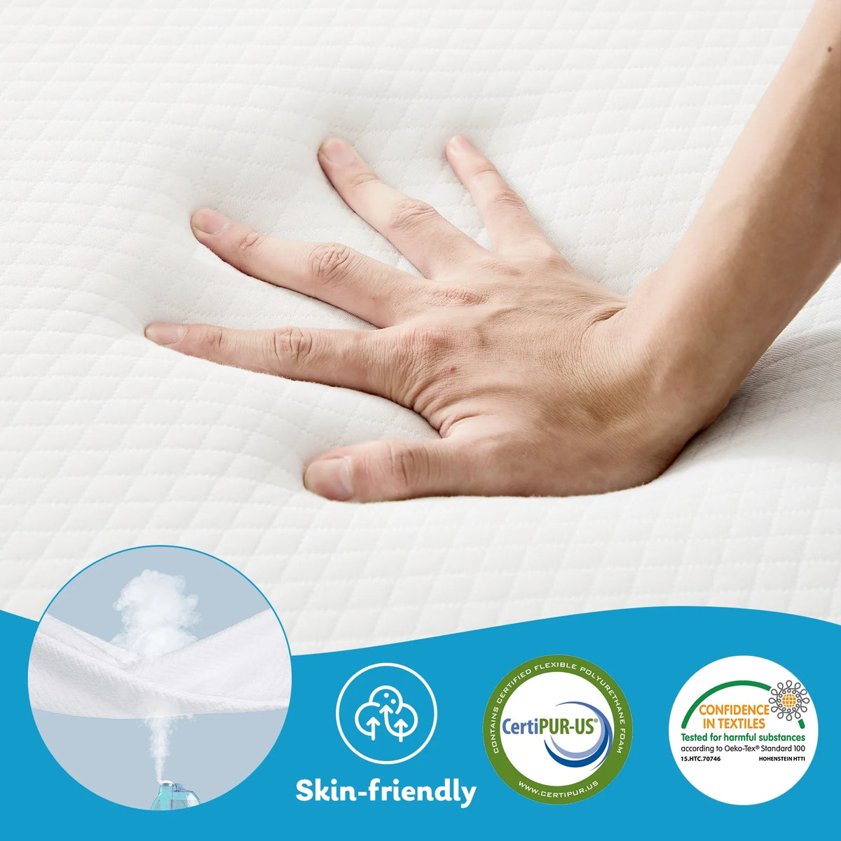 4 inches Tri-Fold Memory Foam Mattress Topper S38848