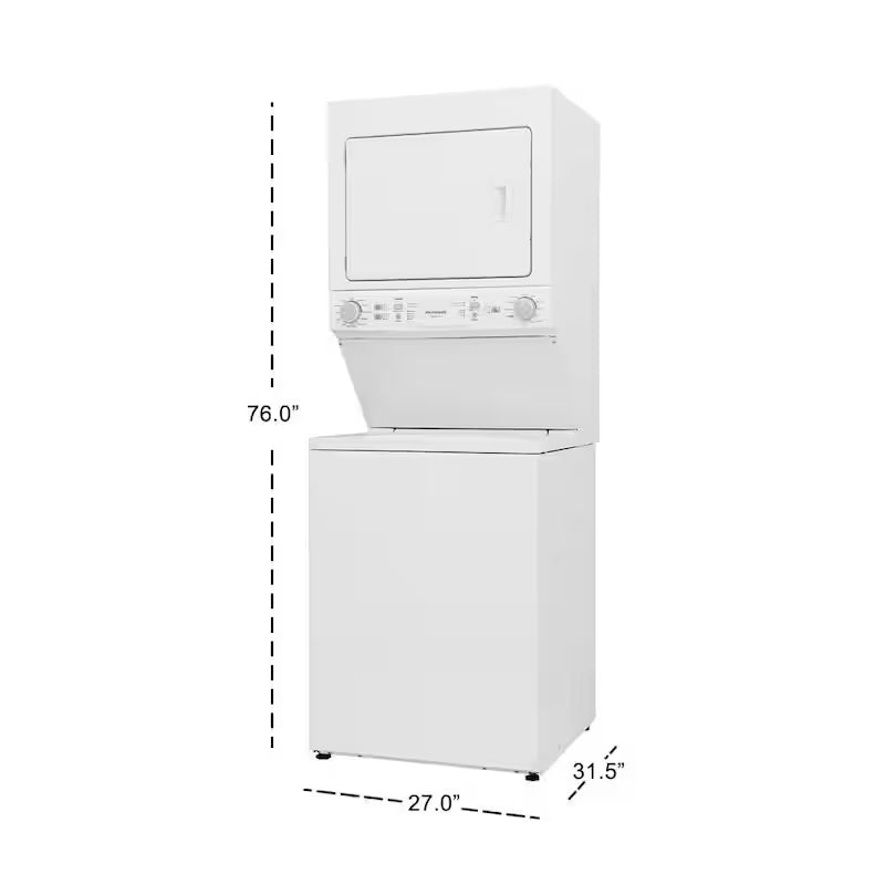 3.9 cu. ft. Washer and 5.5 cu. ft. Dryer Electric Stacked Laundry Center in White Y200827